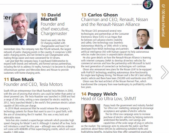 Chargemaster CEO David Martell number 10 on 'GreenFleet's 100 Most Influential' list