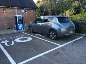Ultracharge public electric charge point at Harvester Flamstead - Bay Marked
