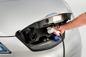 Nissan e-NV200 electric charging lead and socket point