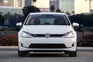 Volkswagen e Golf front view electric car EV