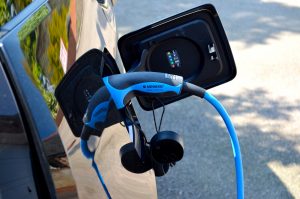 BMW i3 charging at a Chargemaster homecharge unit
