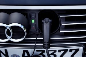 Audi A3 e-tron electric car plug in cable and socket