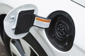 Hyundai Ioniq PHEV electric car socket for plugging in