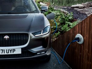Jaguar electric vehicle and plug in homecharge unit
