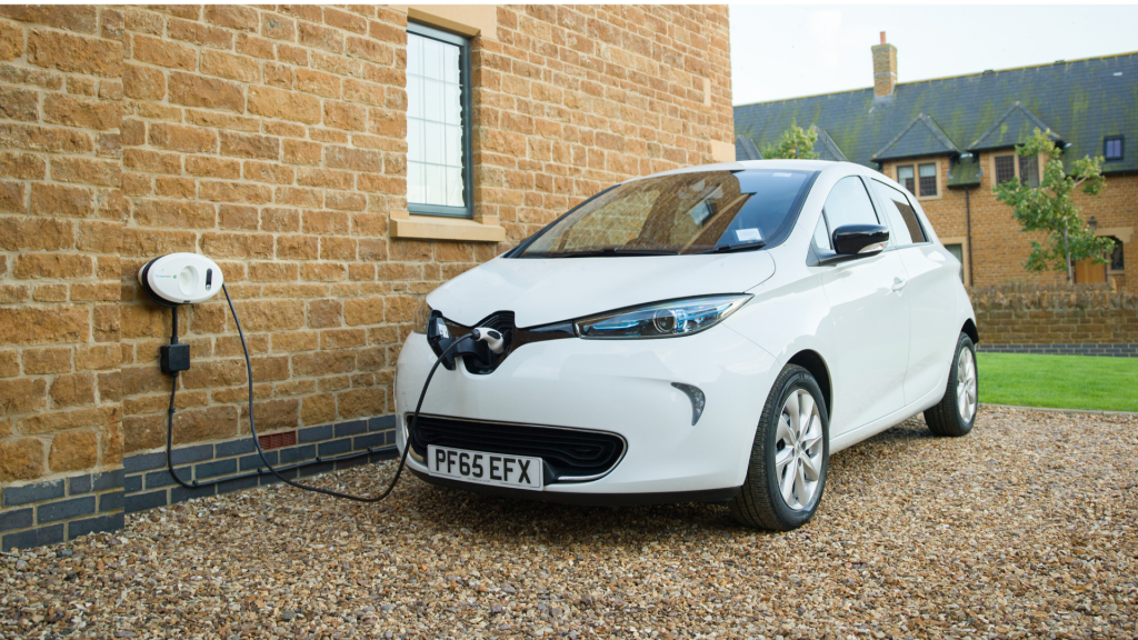 BP Chargemaster tethered Homecharge unit charged Renault Zoe electric vehicle